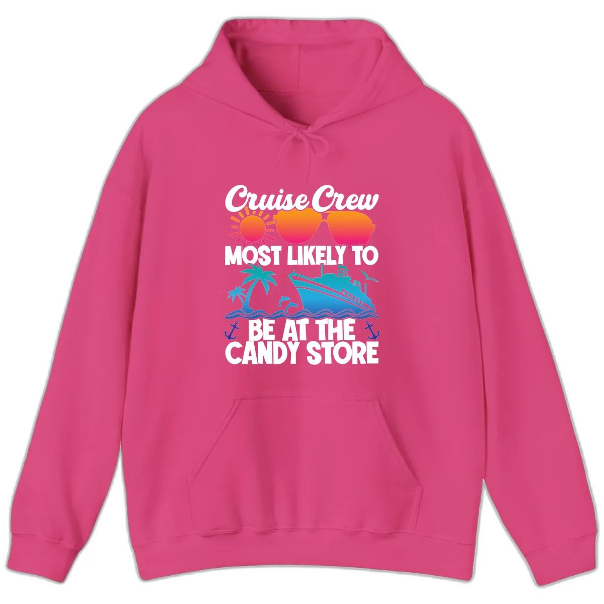 Cruise Crew Candy Store Hoodie in Heliconia