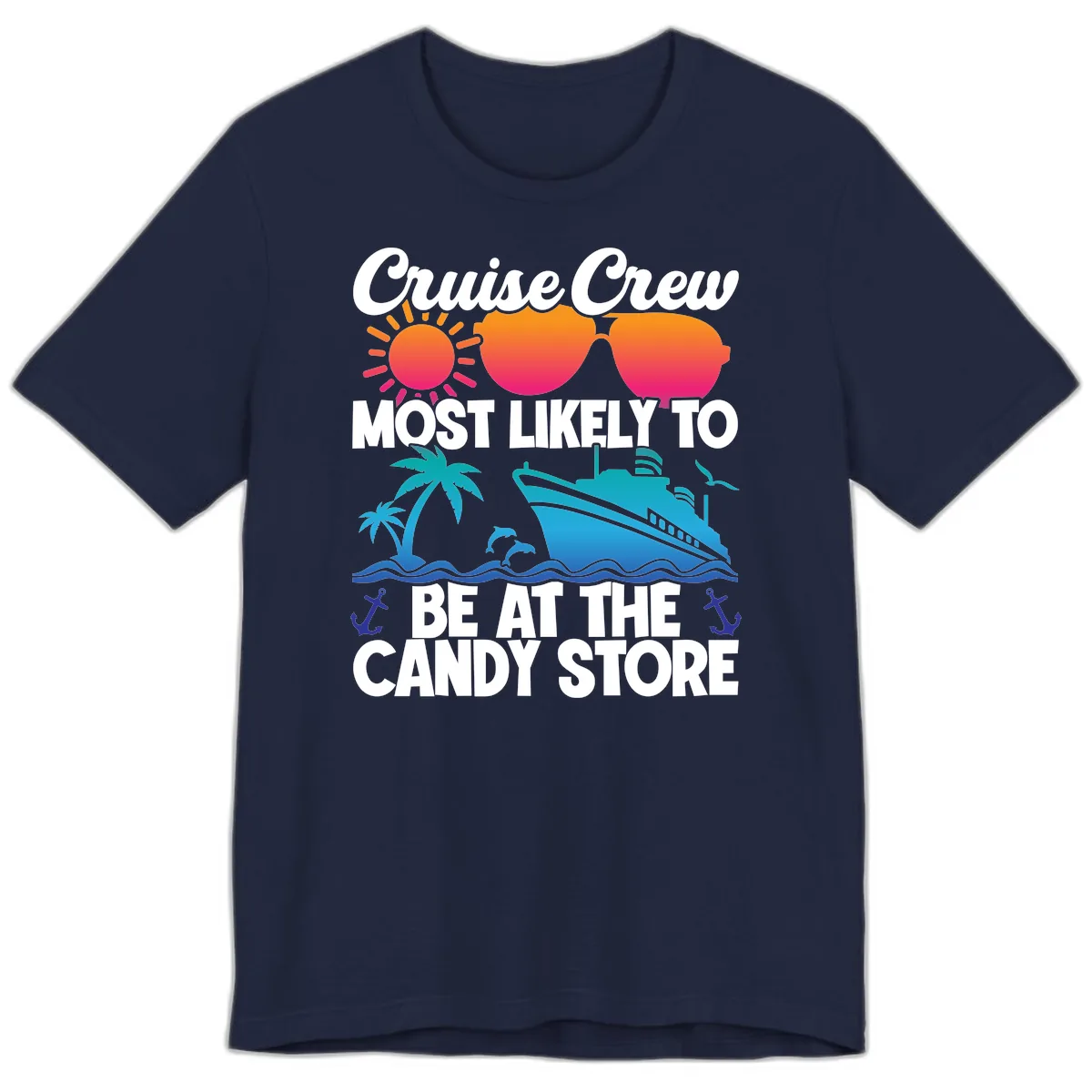 Cruise Crew Candy Store Premium T-Shirt in Navy