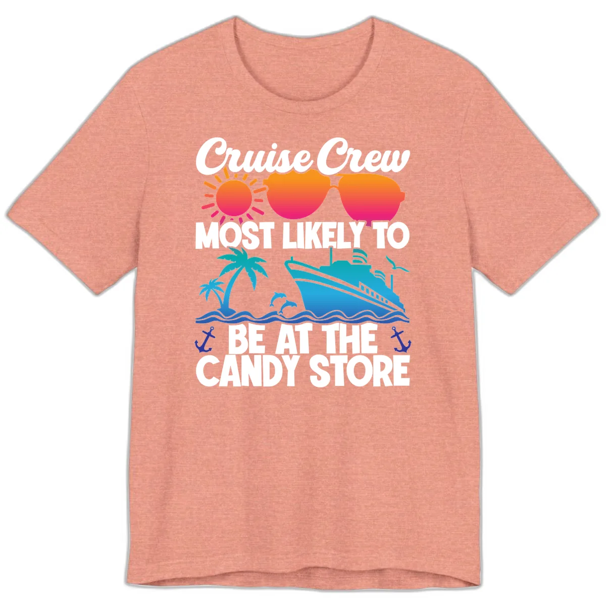 Cruise Crew Candy Store Premium T-Shirt in Heather Sunset