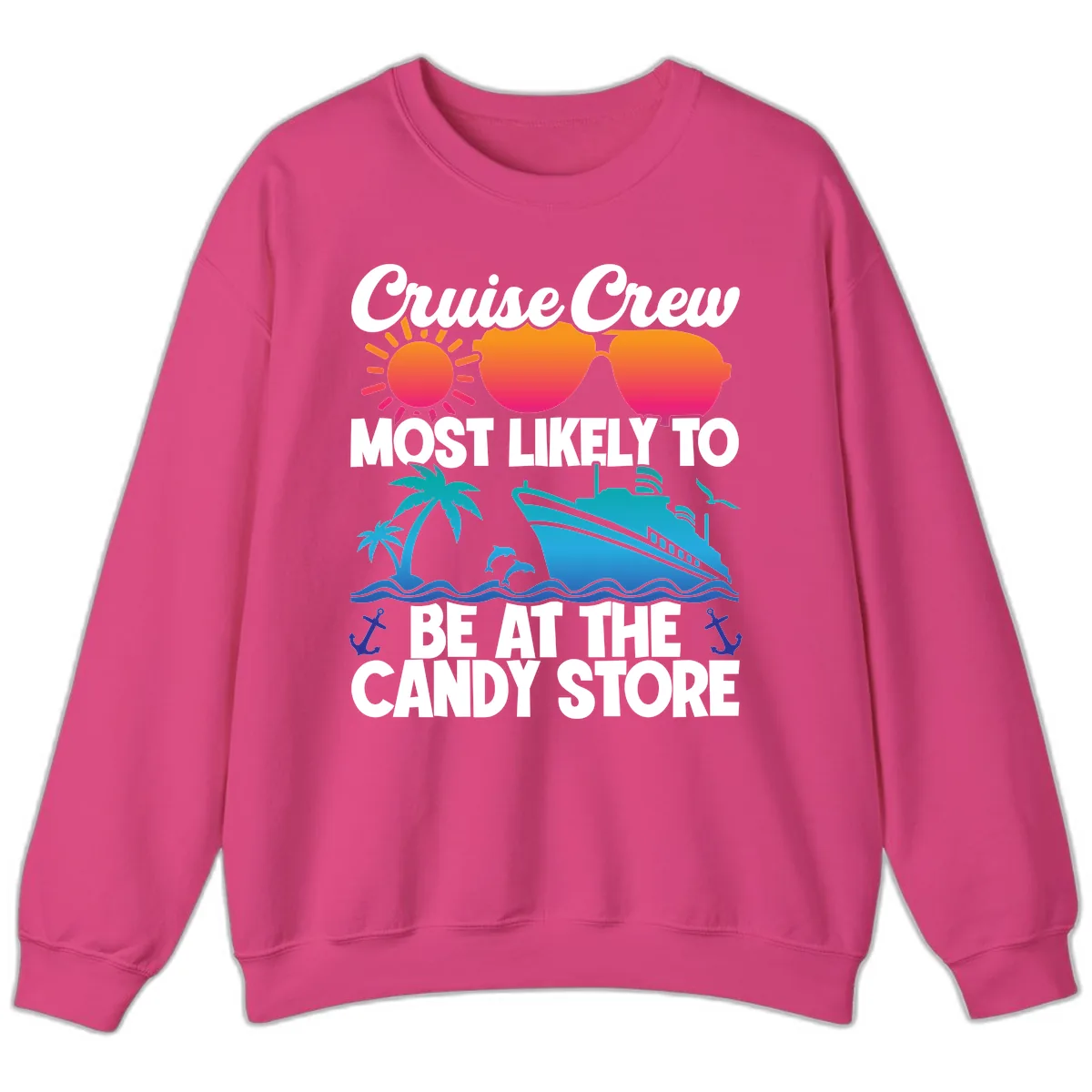 Cruise Crew Candy Store Sweatshirt in Heliconia
