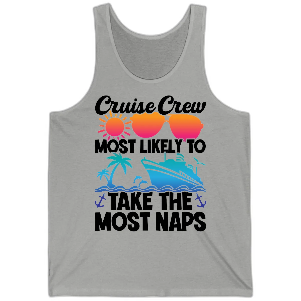 Cruise Crew Most Likely To Take The Most Naps Tank in Athletic Heather