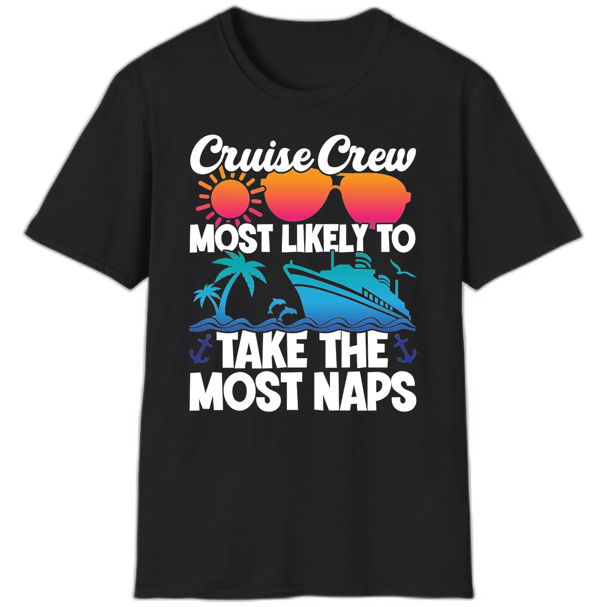Cruise Crew Most Likely To Take The Most Naps T-Shirt in Black