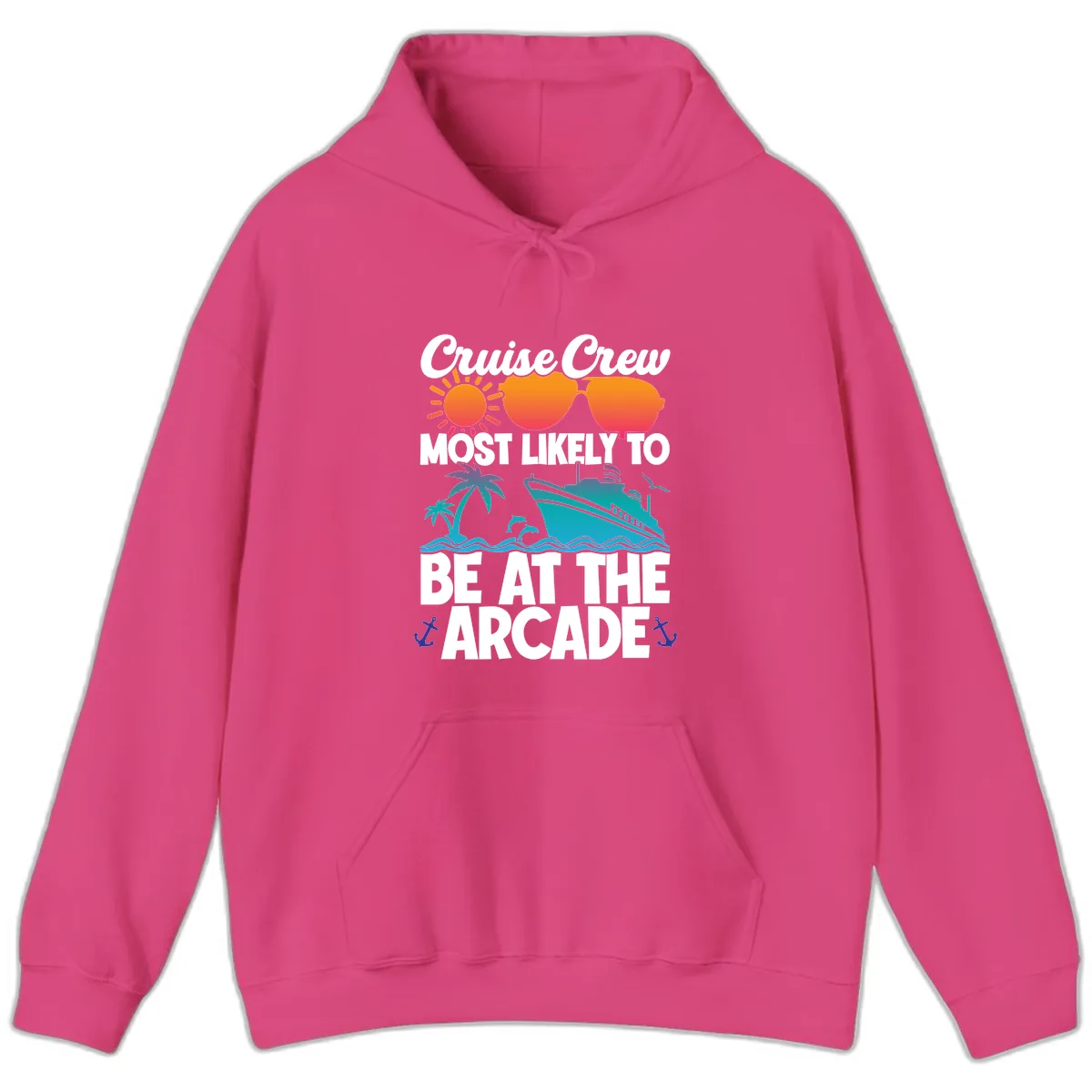 Cruise Crew Most Likely To Be At The Arcade Hoodie in Heliconia