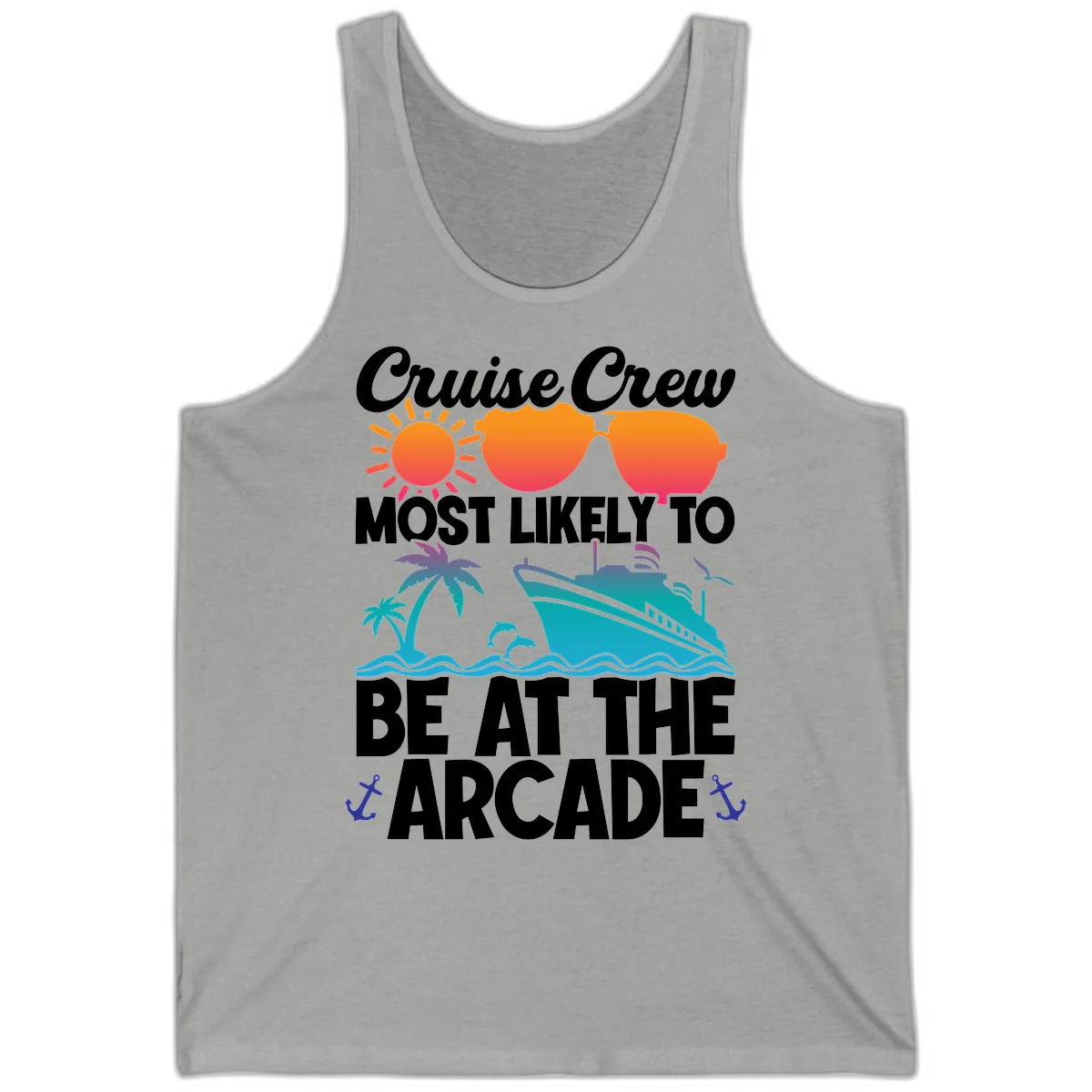 Cruise Crew Most Likely To Be At The Arcade Tank in Athletic Heather