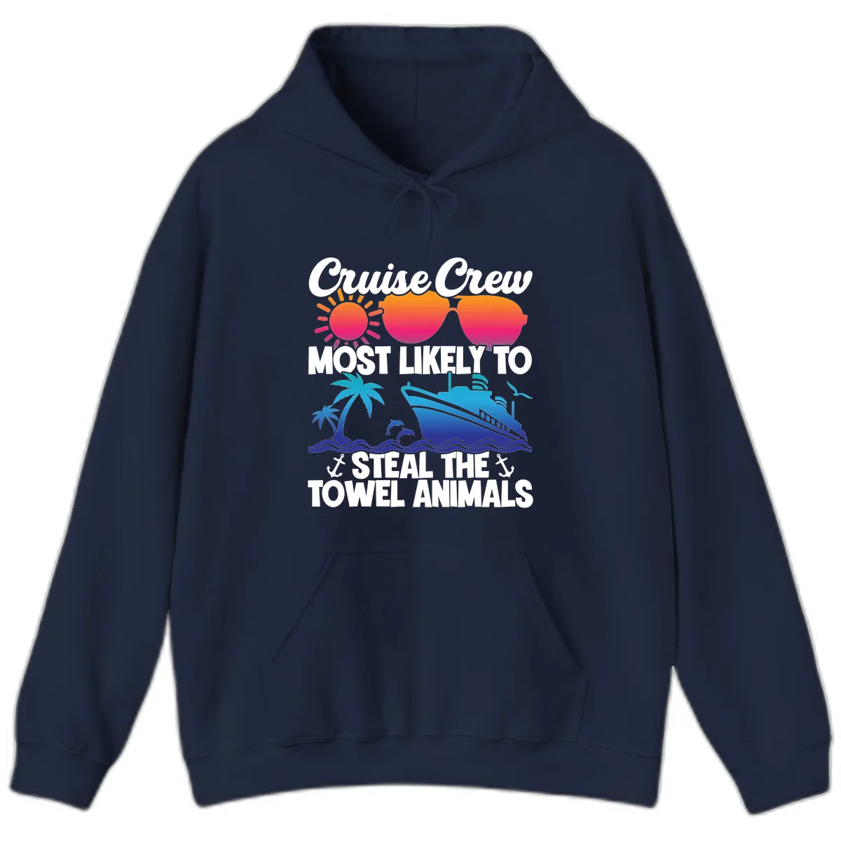 Cruise Crew Steal The Towel Animals Hoodie in Navy