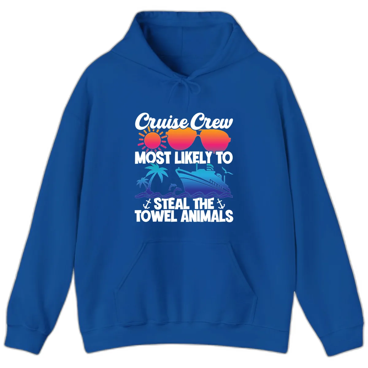 Cruise Crew Steal The Towel Animals Hoodie in Royal