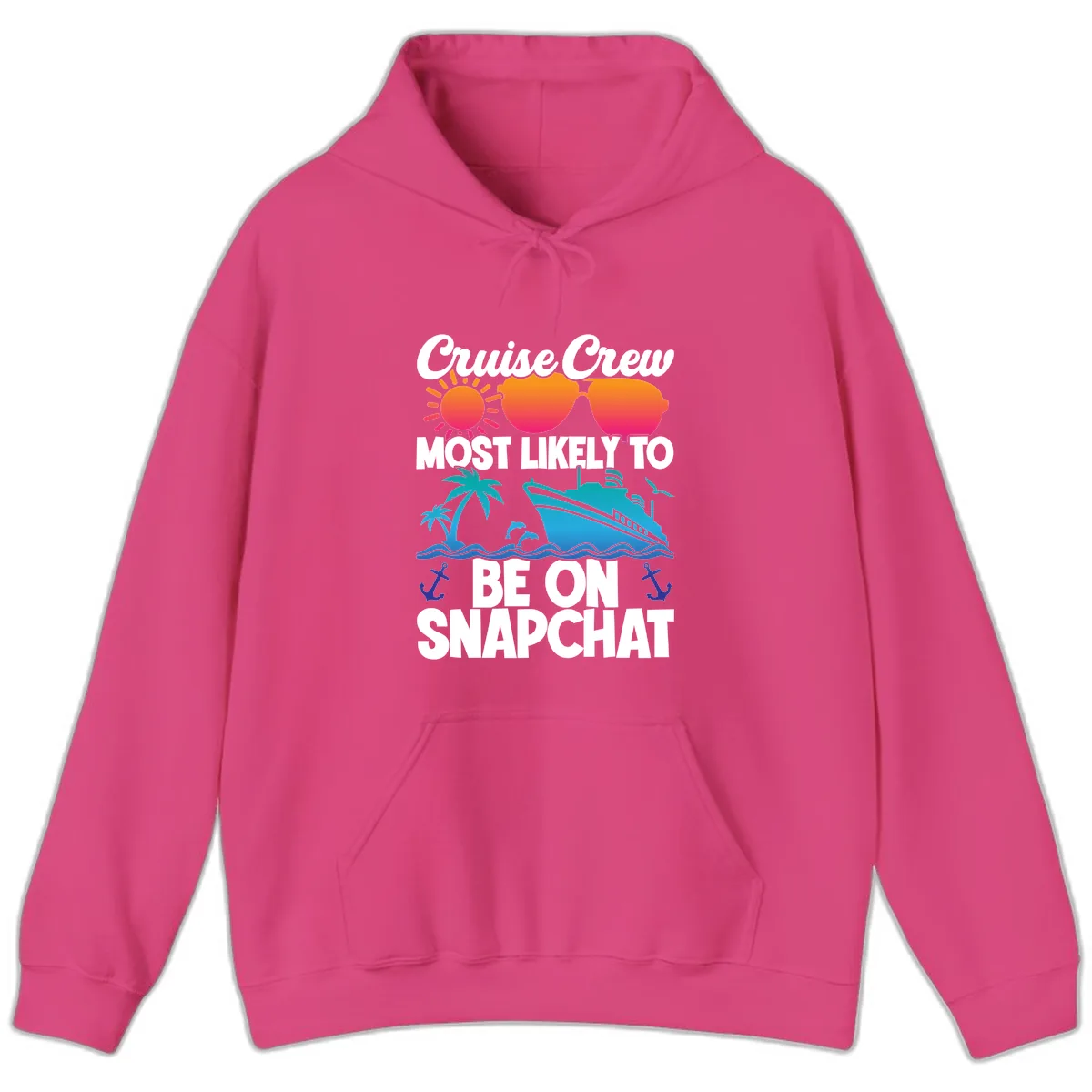 Cruise Crew Most Likely To Snapchat Hoodie in Heliconia