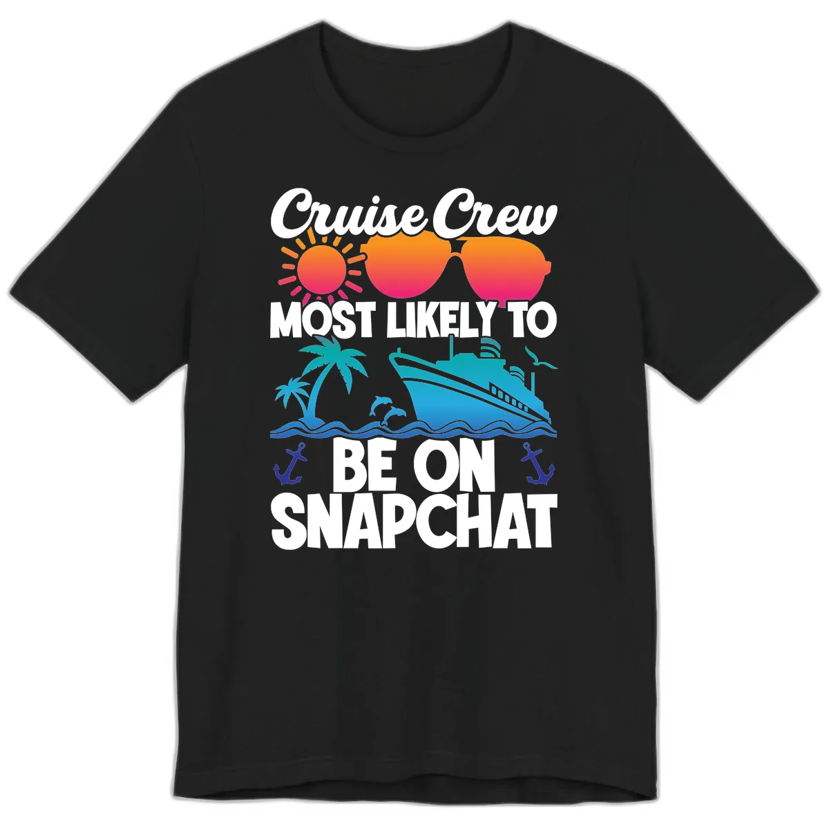 Cruise Crew Most Likely To Snapchat Premium T-Shirt in Black