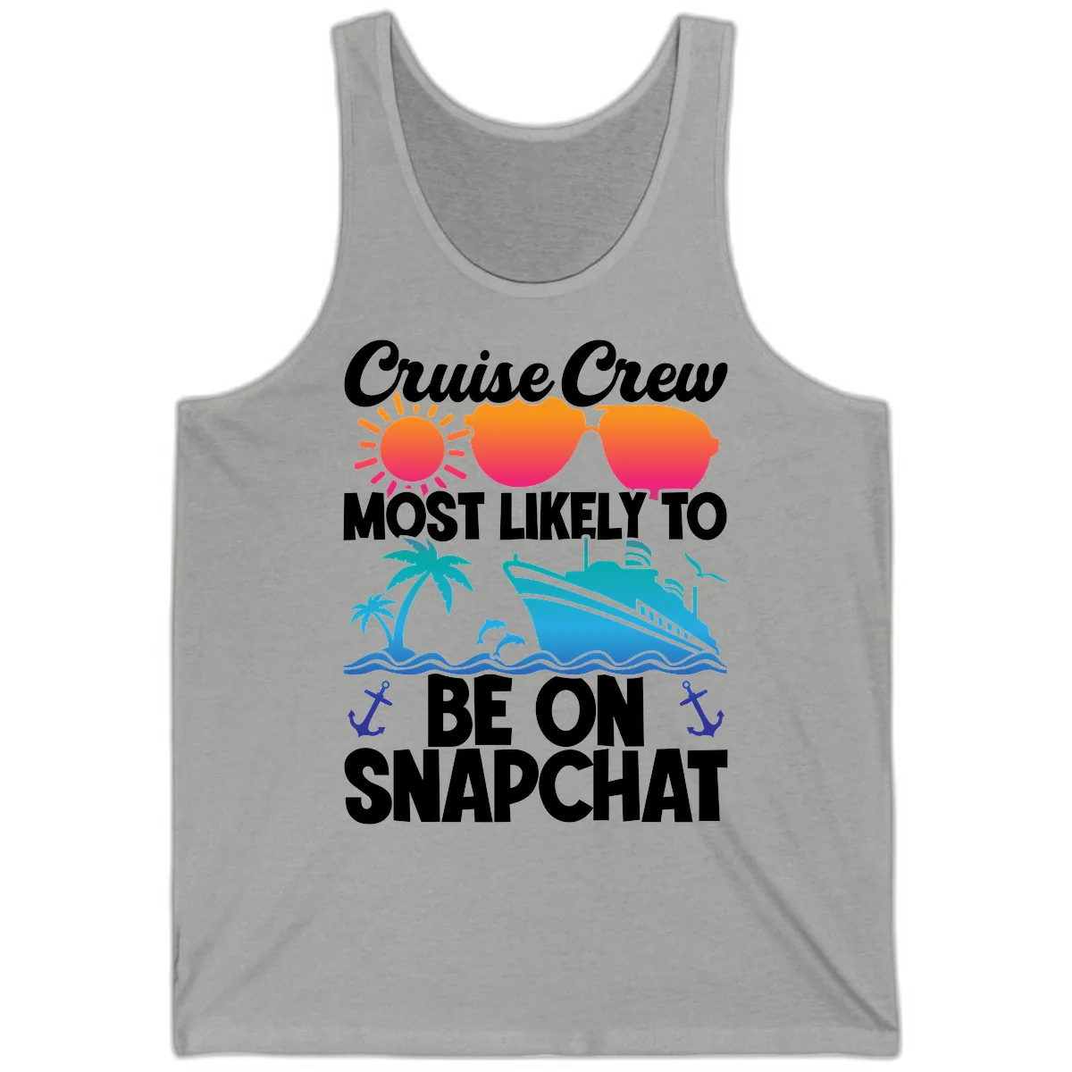 Cruise Crew Most Likely To Snapchat Tank in Athletic Heather