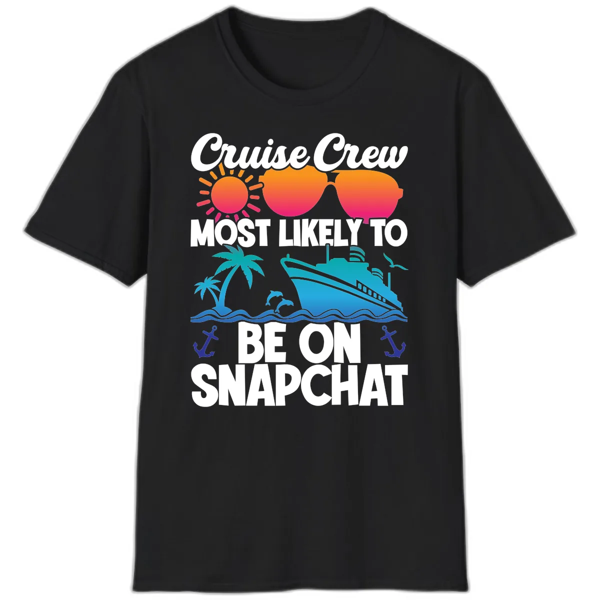 Cruise Crew Most Likely To Snapchat T-Shirt in Black