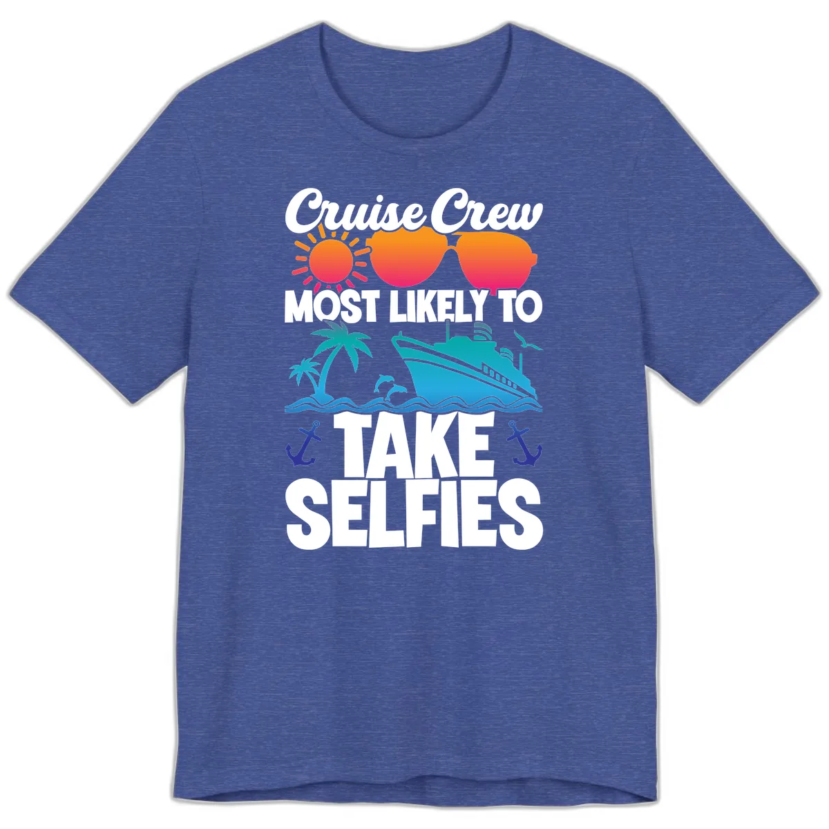 Cruise Crew Most Likely To Take Selfies Premium T-Shirt in Heather True Royal