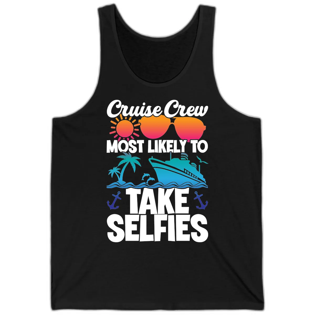 Cruise Crew Most Likely To Take Selfies Tank in Black