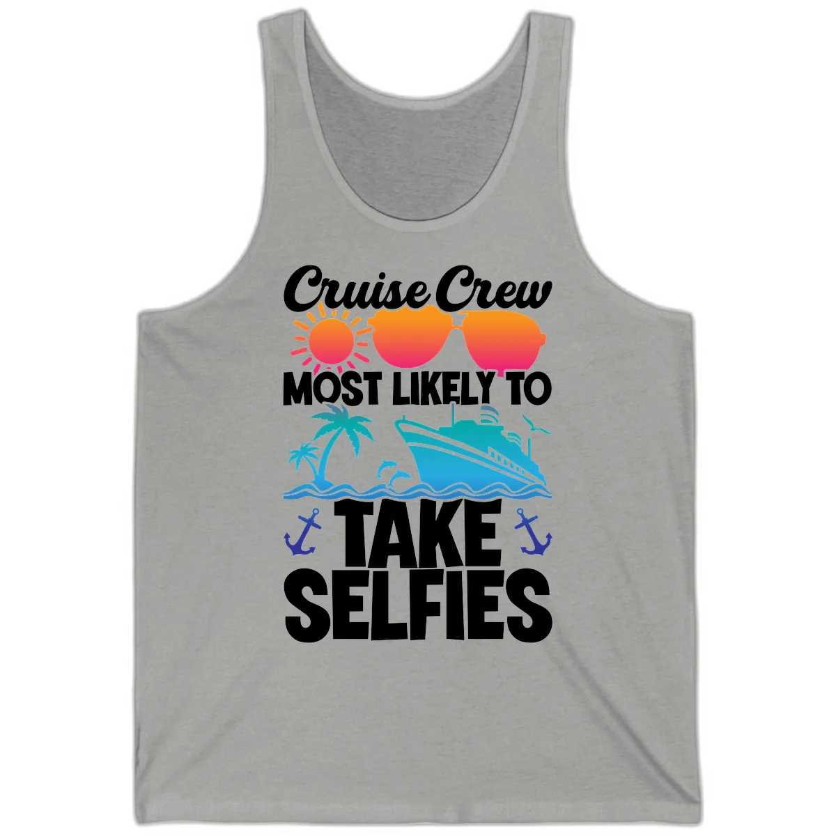 Cruise Crew Most Likely To Take Selfies Tank in Athletic Heather