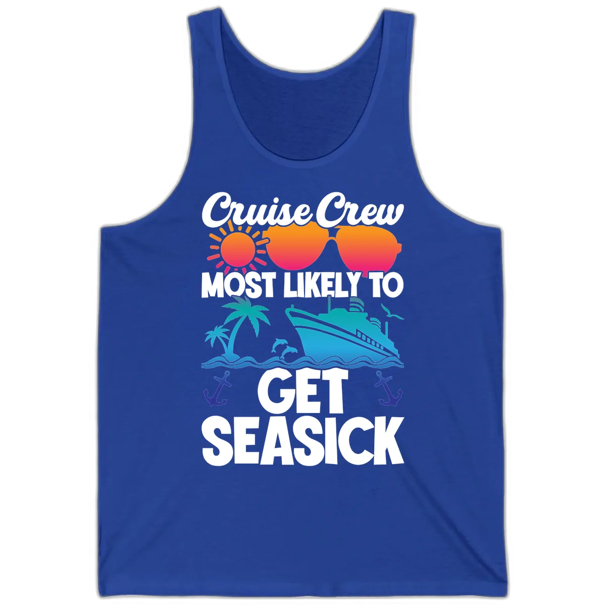 Cruise Crew Most Likely To Get Seasick Tank in True Royal