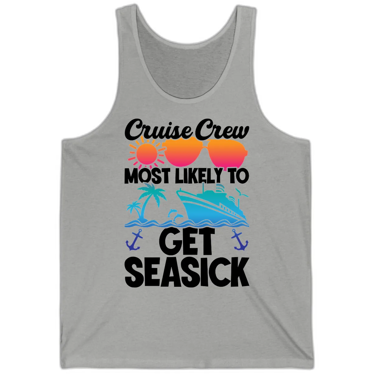 Cruise Crew Most Likely To Get Seasick Tank in Athletic Heather
