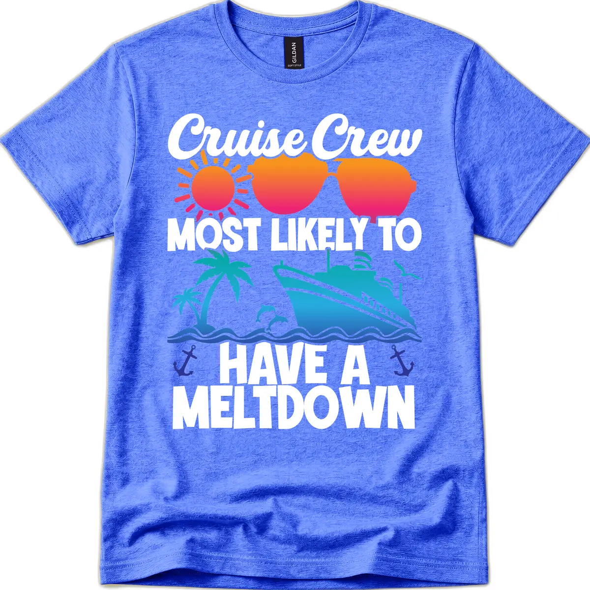 Cruise Crew Most Likely To Meltdown T-Shirt in Heather Royal