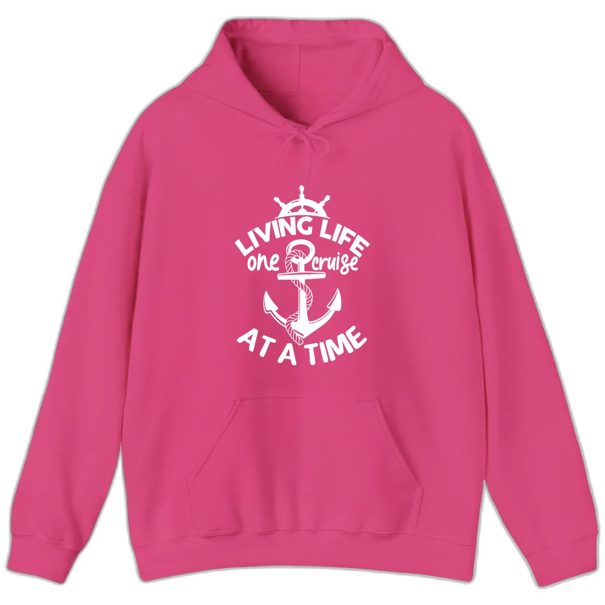 Living Life One Cruise At A Time Hoodie in Heliconia