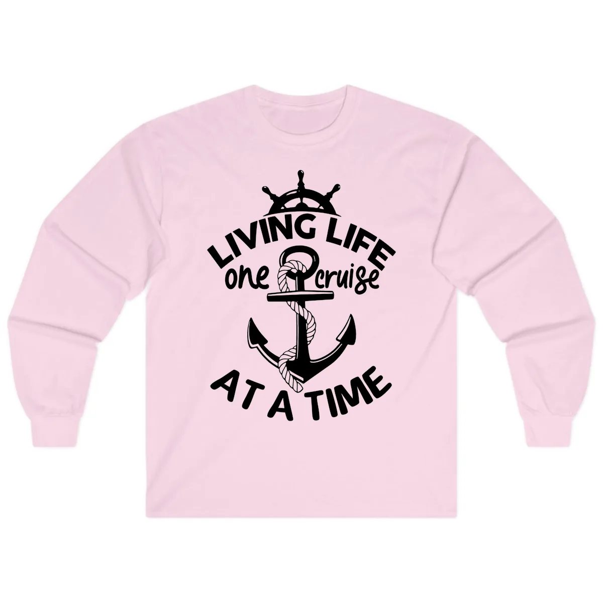 Living Life One Cruise At A Time Long Sleeve in Light Pink