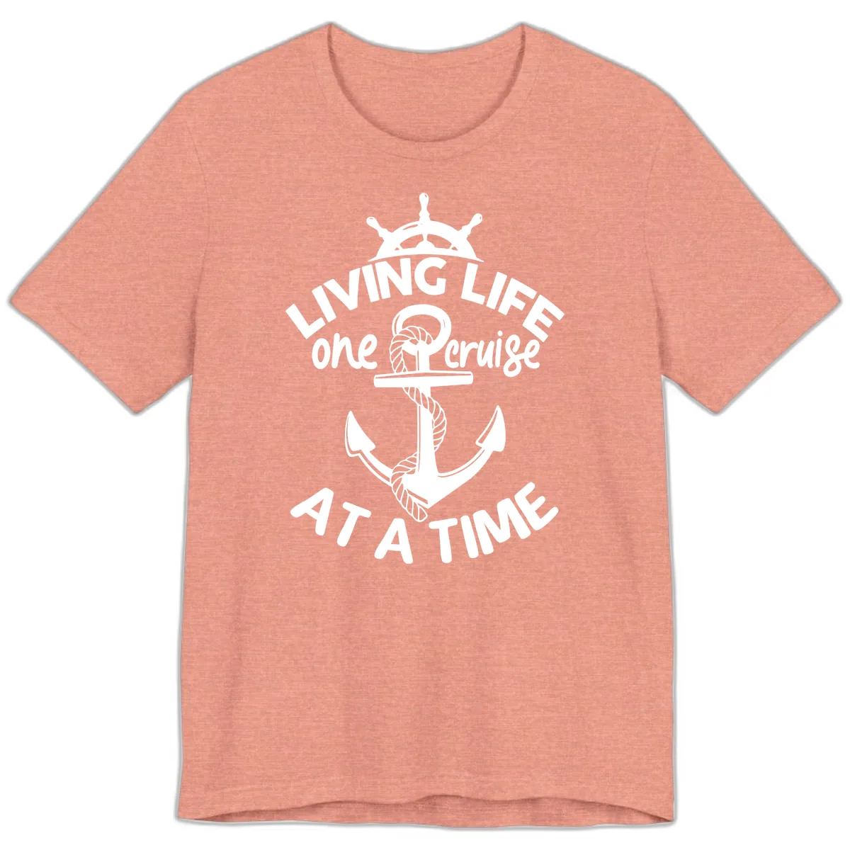 Living Life One Cruise At A Time Premium T-Shirt in Heather Sunset