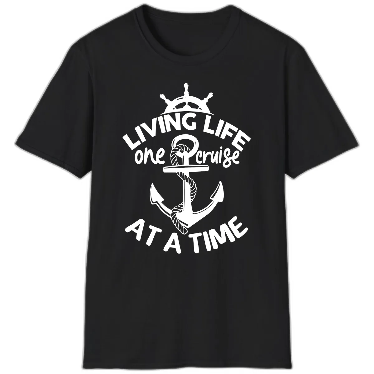 Living Life One Cruise At A Time T-Shirt in Black