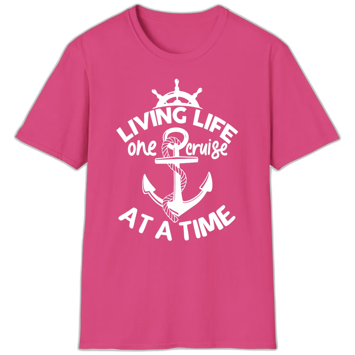 Living Life One Cruise At A Time T-Shirt in Heliconia