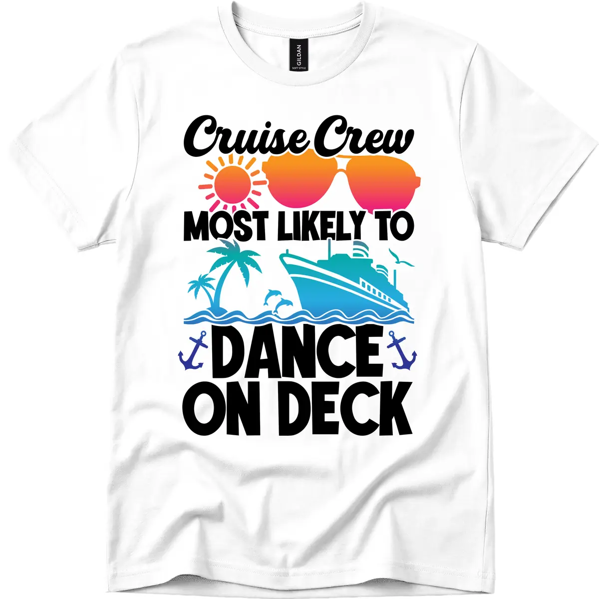 Cruise Crew Most Likely To Dance On Deck T-Shirt in White