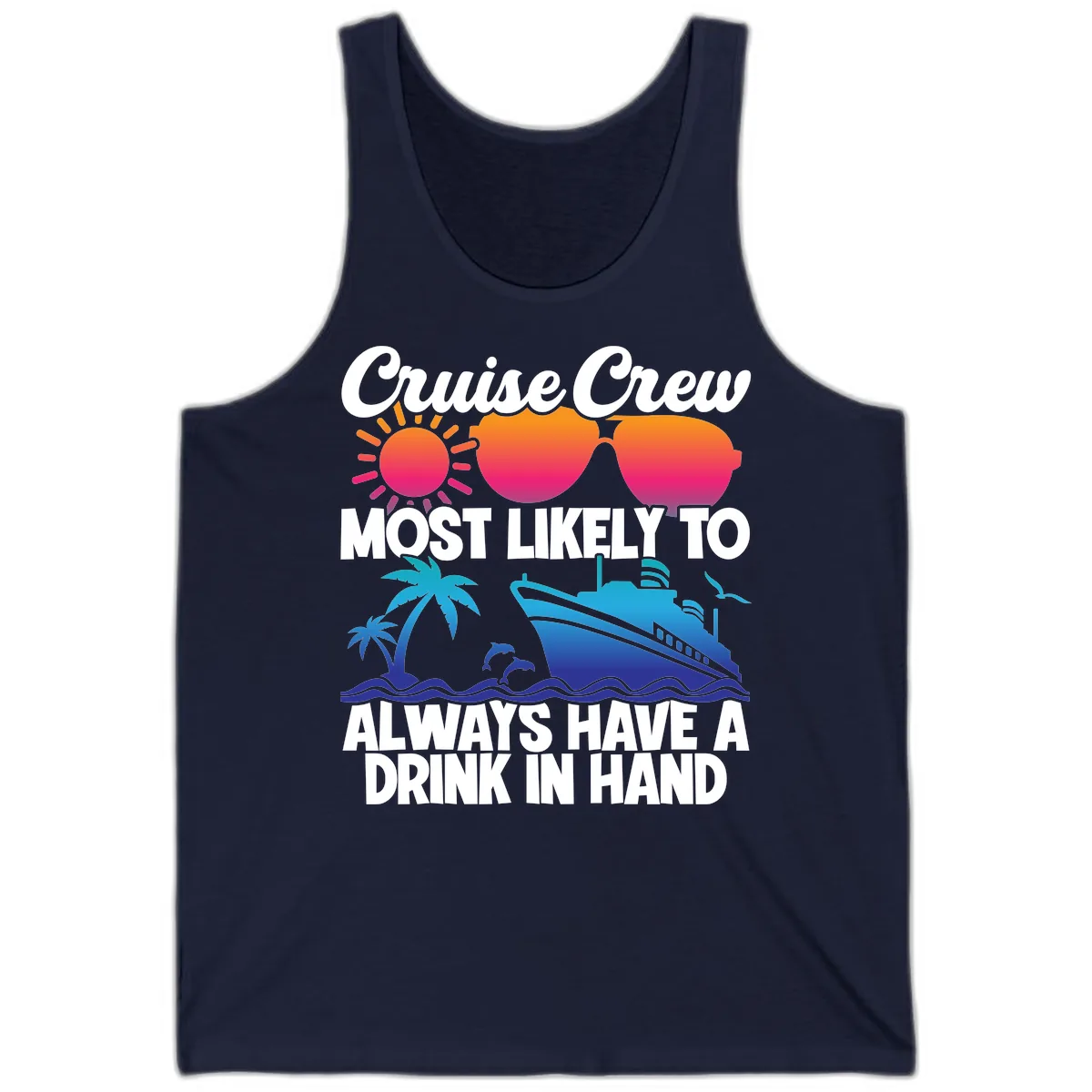 Cruise Crew Drink In Hand Tank in Navy