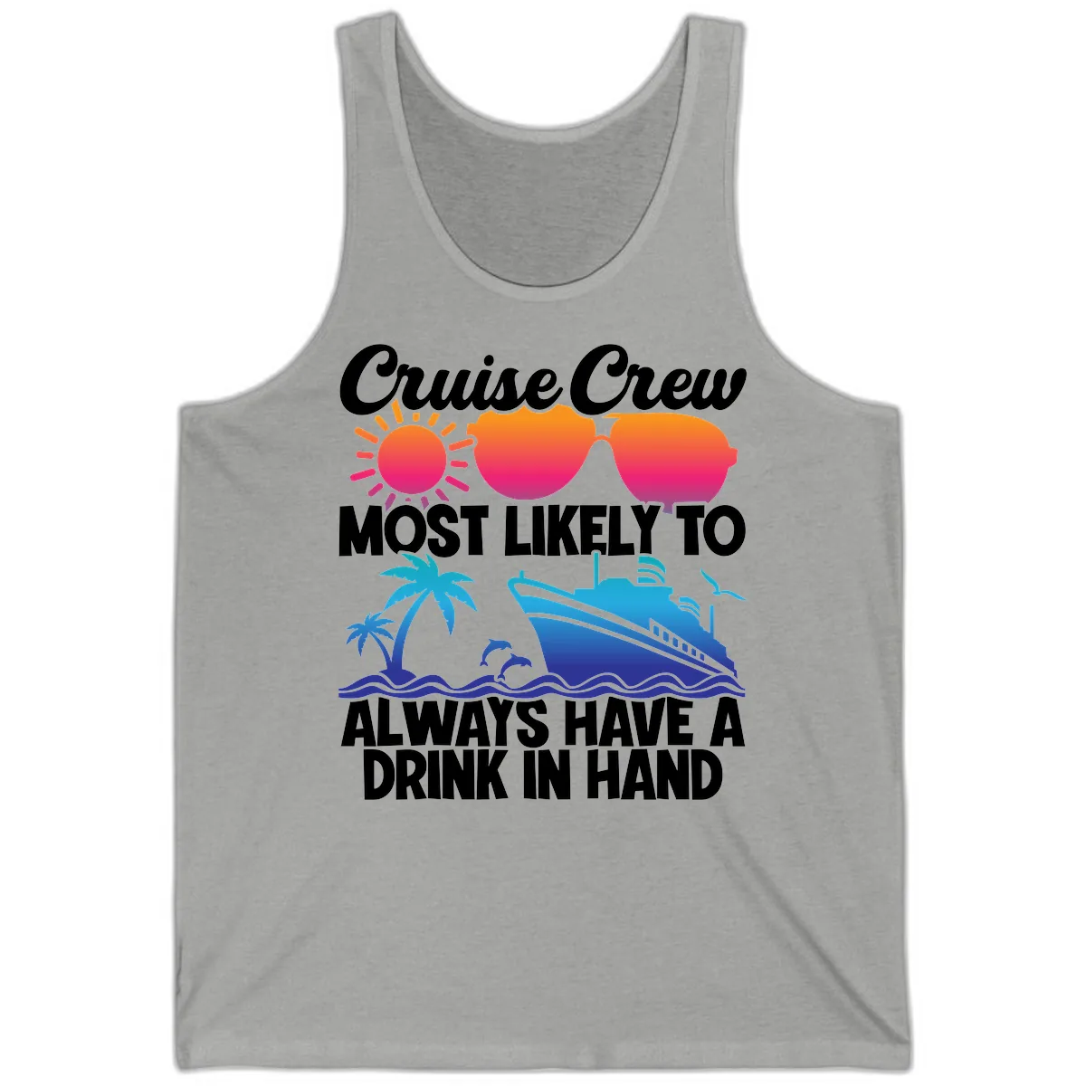 Cruise Crew Drink In Hand Tank in Athletic Heather