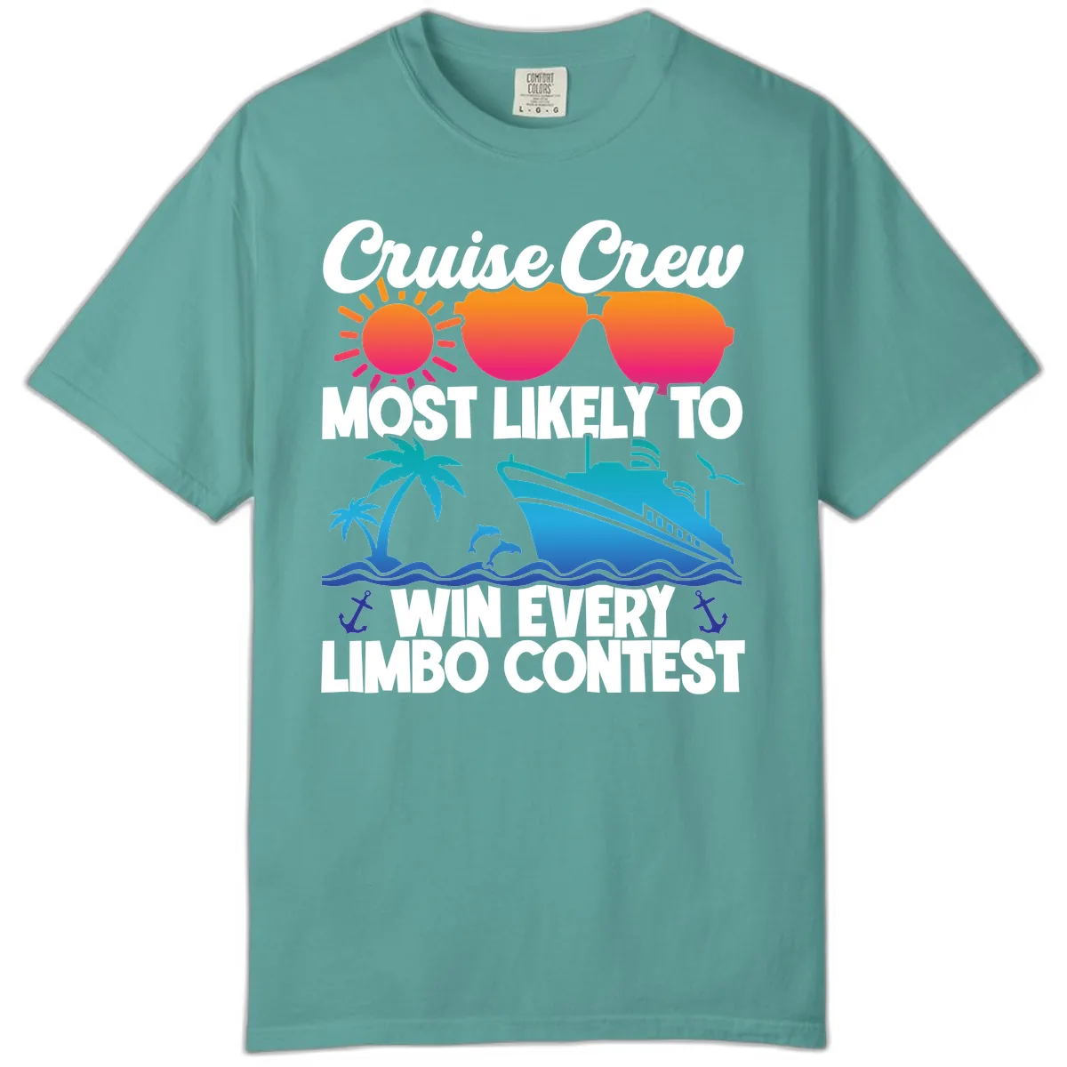 Cruise Crew Limbo Contest Comfort Color in Seafoam
