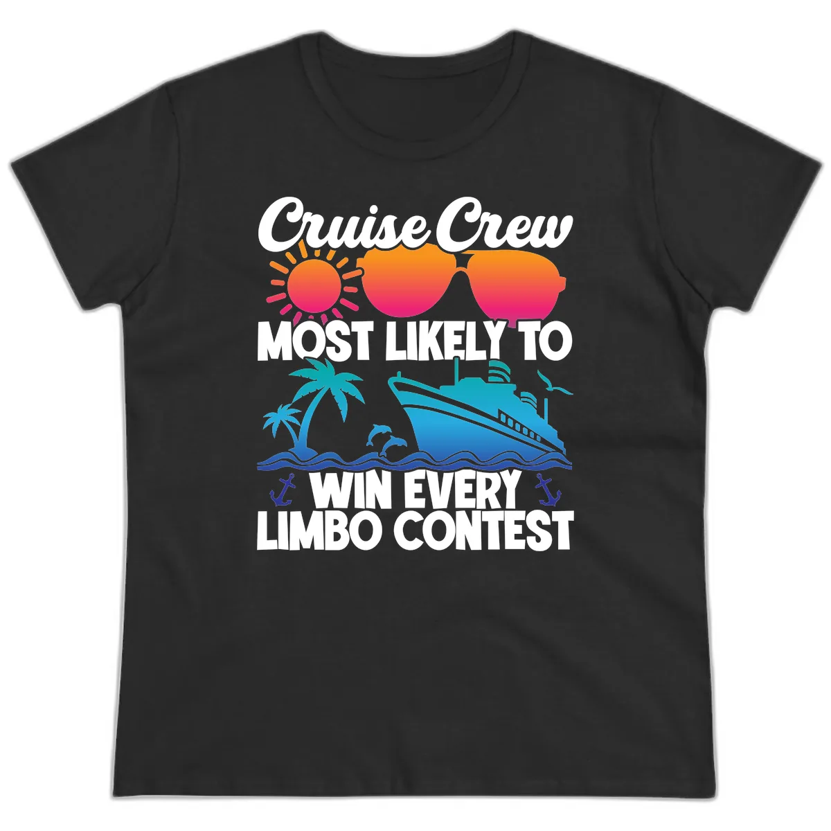 Cruise Crew Limbo Contest Ladies Tee in Black