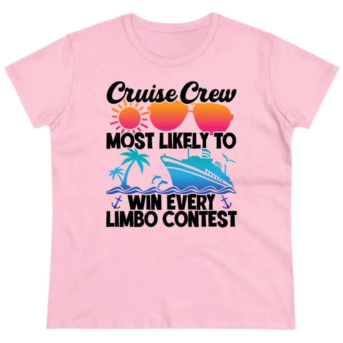 Cruise Crew Limbo Contest Ladies Tee in Light Pink