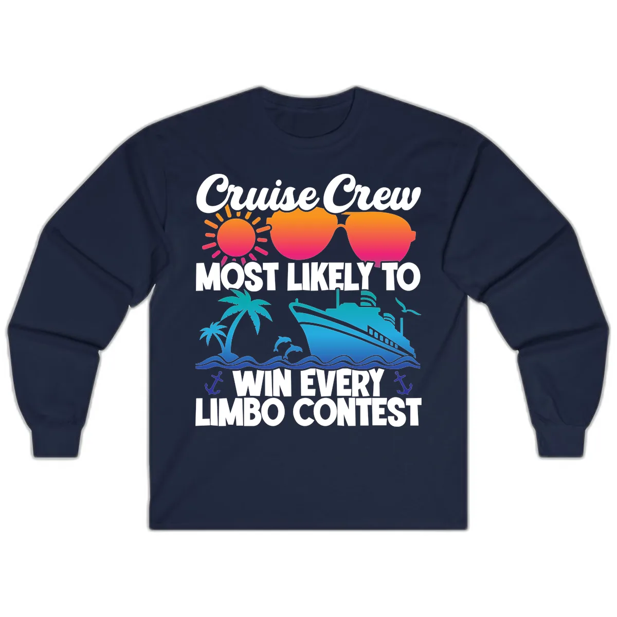 Cruise Crew Limbo Contest Long Sleeve in Navy