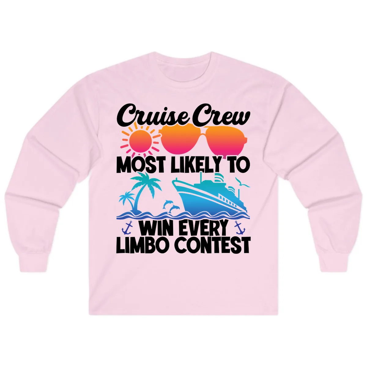 Cruise Crew Limbo Contest Long Sleeve in Light Pink