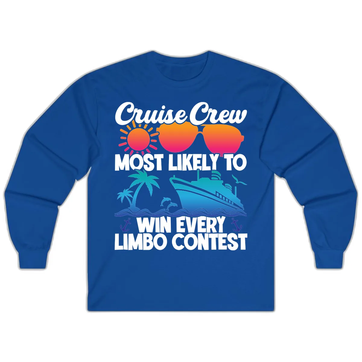 Cruise Crew Limbo Contest Long Sleeve in Royal