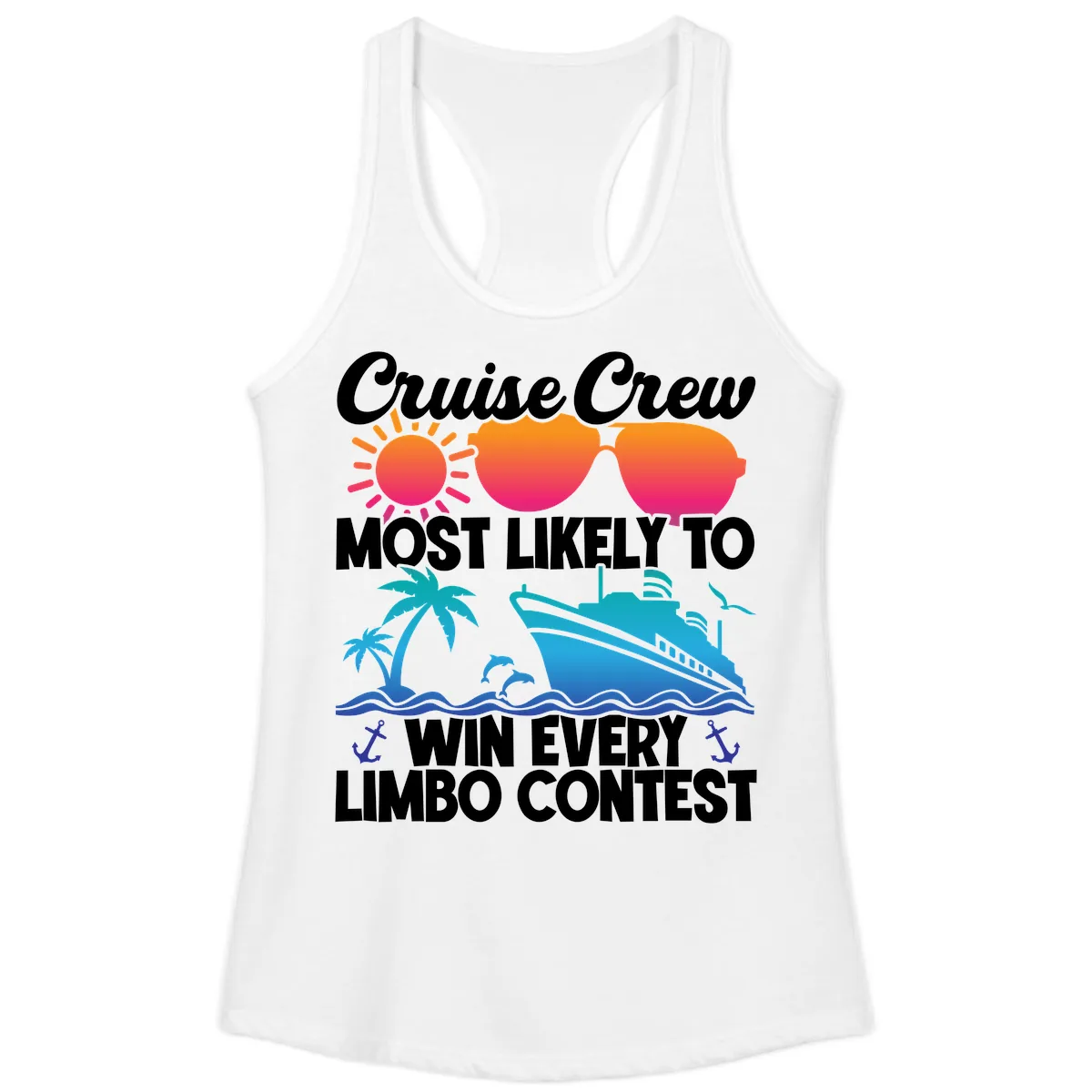Cruise Crew Limbo Contest Ladies Tank in White