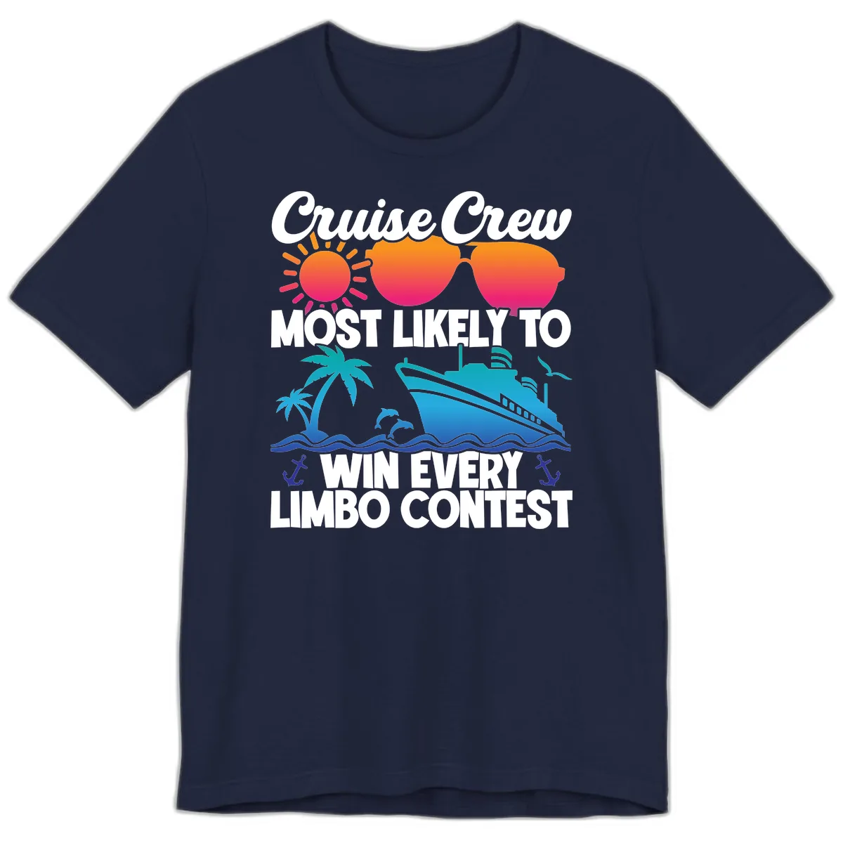 Cruise Crew Limbo Contest Premium T-Shirt in Navy