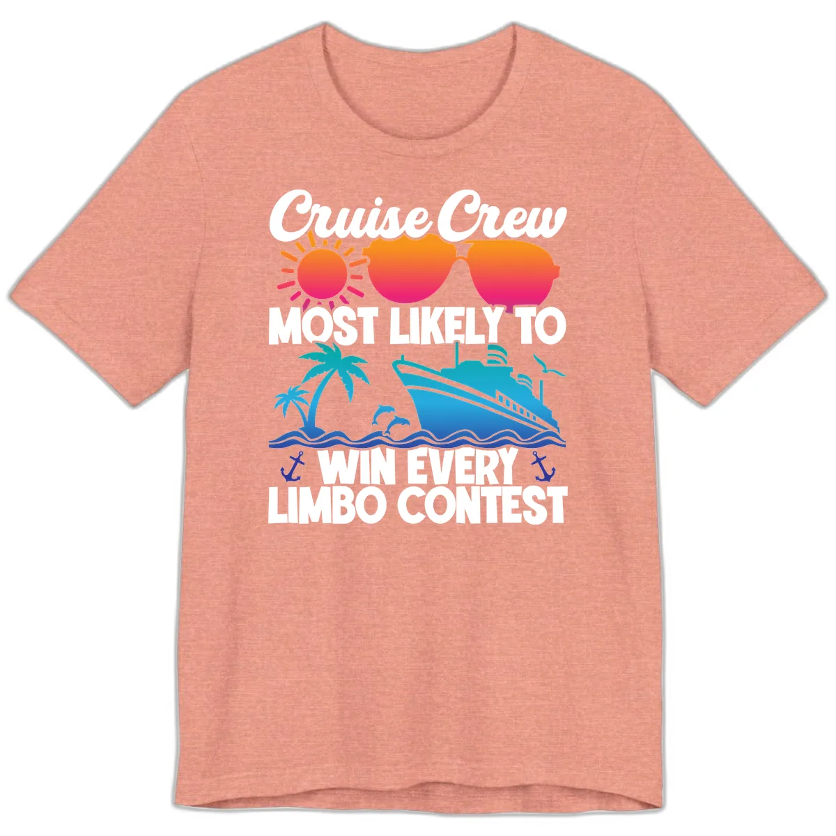 Cruise Crew Limbo Contest Premium T-Shirt in Heather Sunset