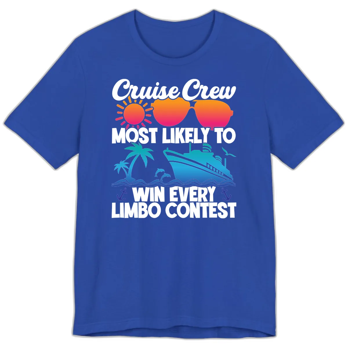 Cruise Crew Limbo Contest Premium T-Shirt in True Royal