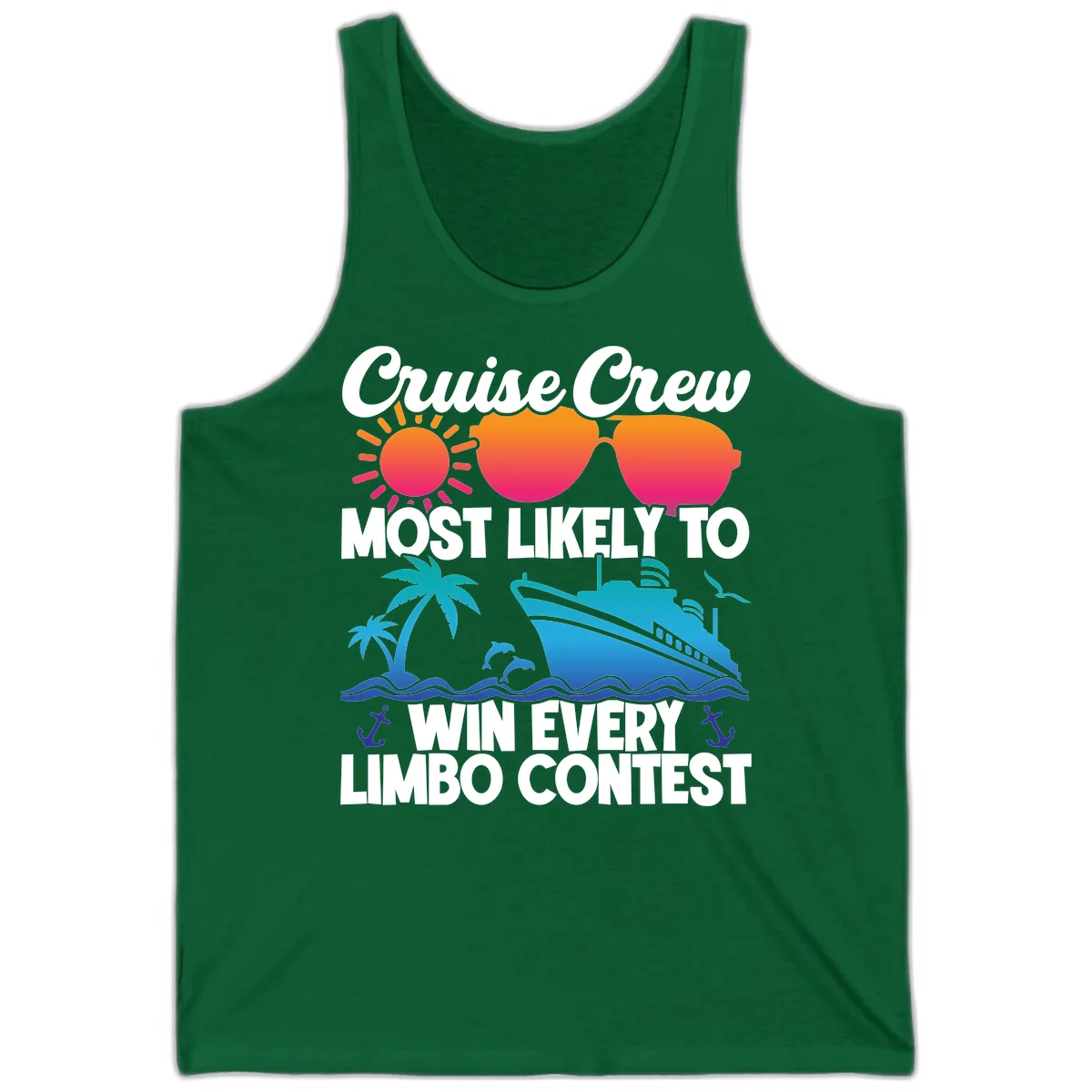 Cruise Crew Limbo Contest Tank in Kelly