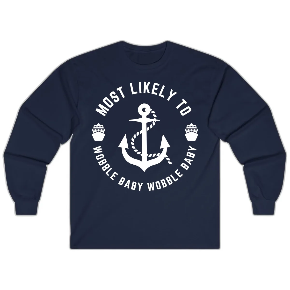 Most Likely To Wobble Baby Wobble Long Sleeve in Navy
