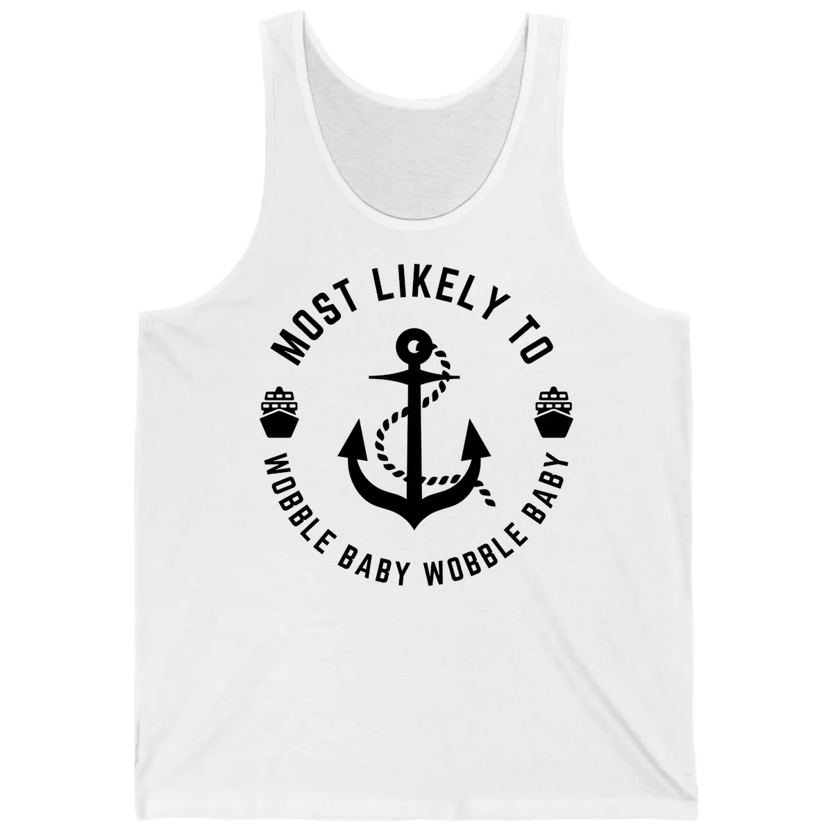 Most Likely To Wobble Baby Wobble Tank in White