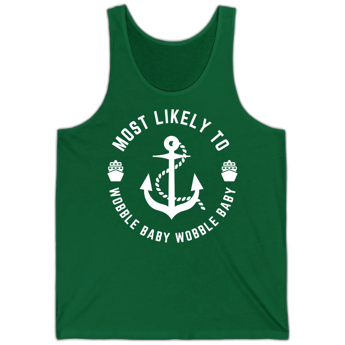 Most Likely To Wobble Baby Wobble Tank in Kelly