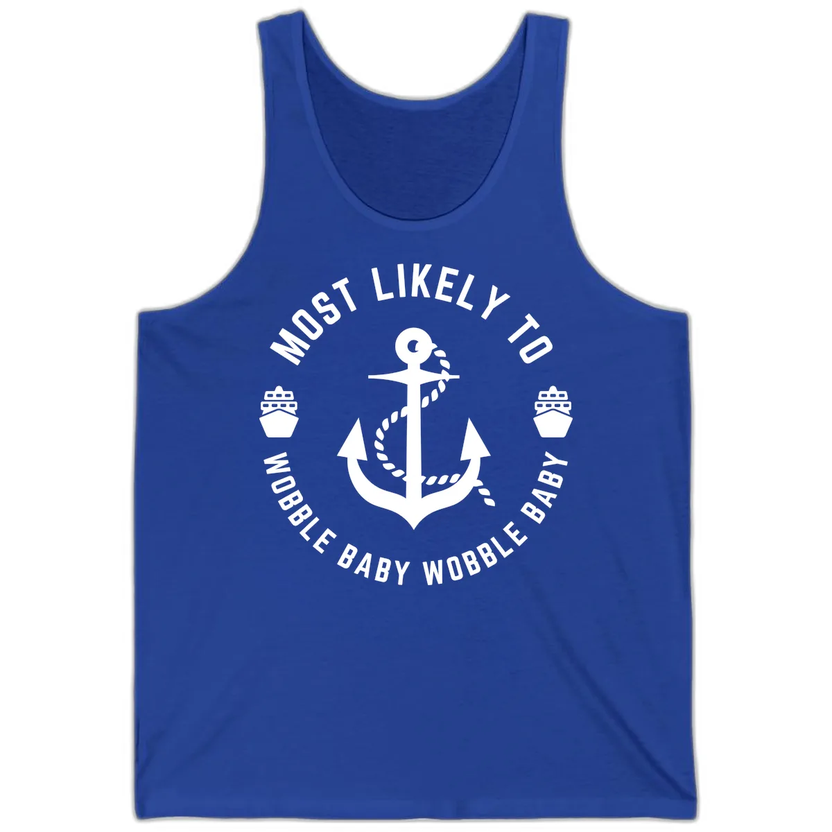 Most Likely To Wobble Baby Wobble Tank in True Royal