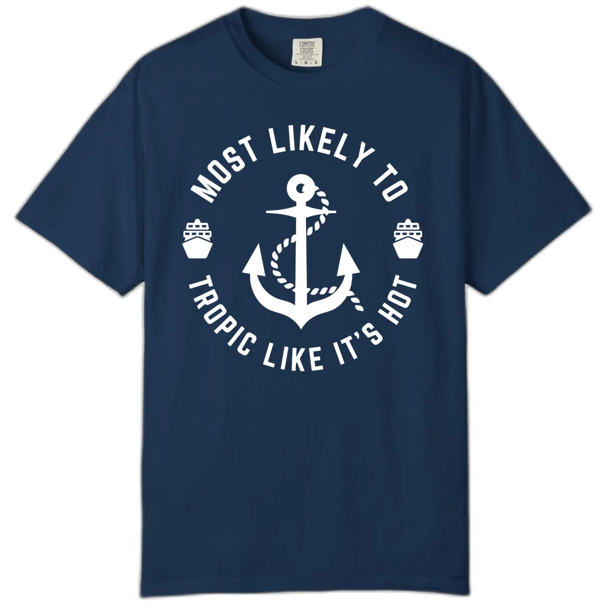 Most Likely To Tropical Like It's Hot Comfort Color in Navy
