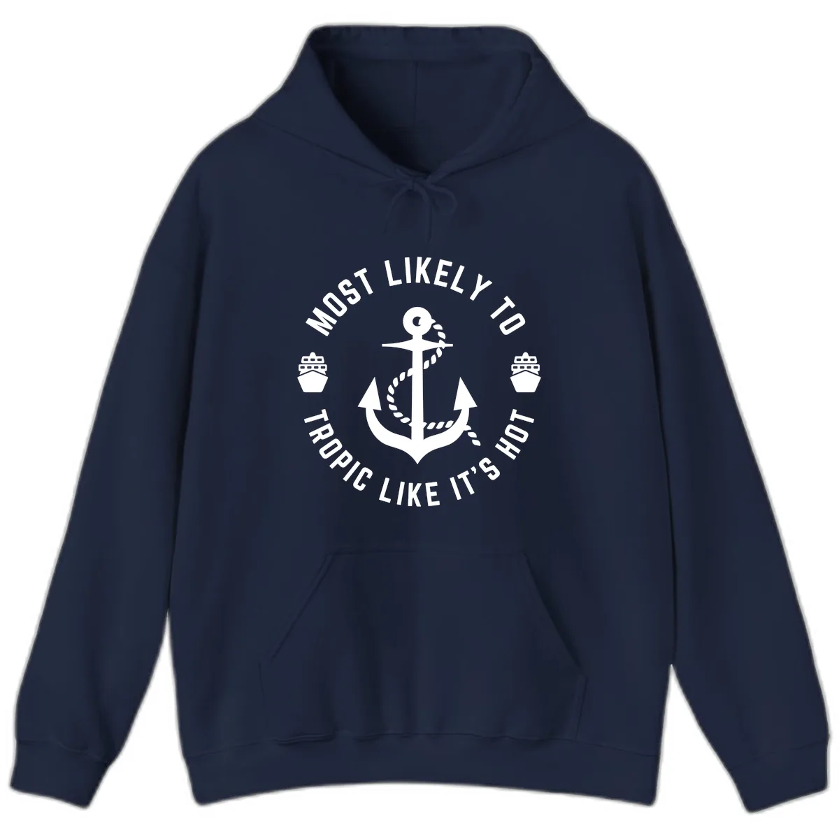 Most Likely To Tropical Like It's Hot Hoodie in Navy