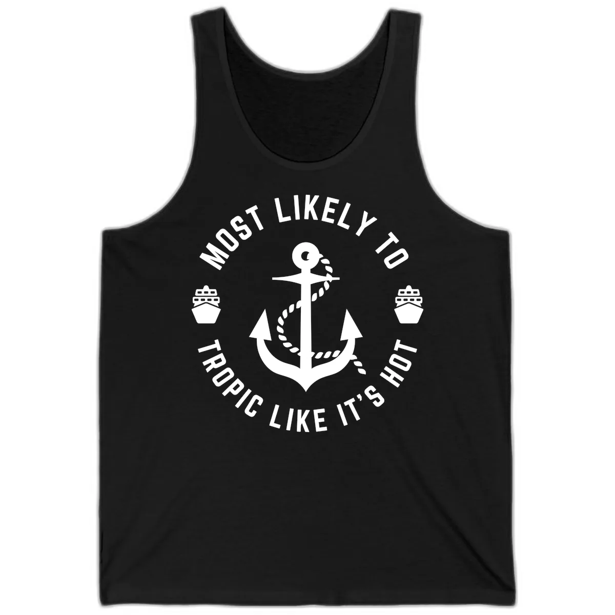 Most Likely To Tropical Like It's Hot Tank in Black