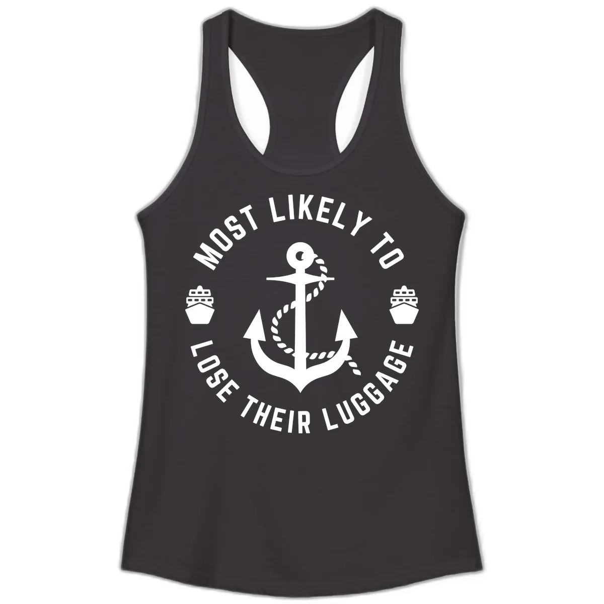 Most Likely To Lose Their Luggage Ladies Tank in Black