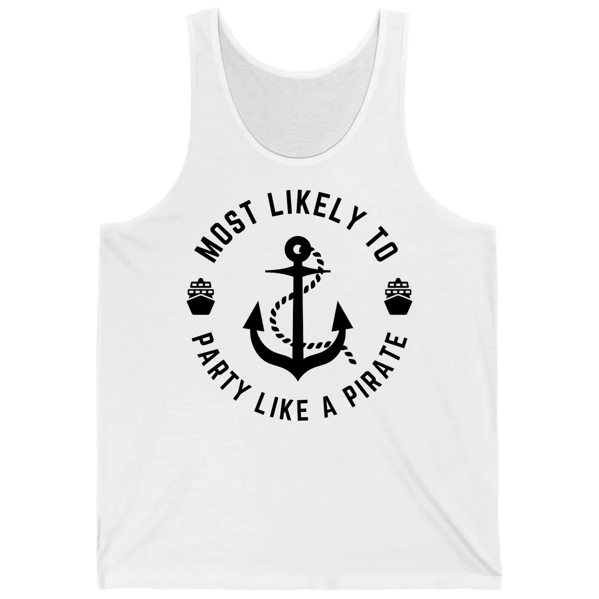 Most Likely To Party Like A Pirate Tank in White