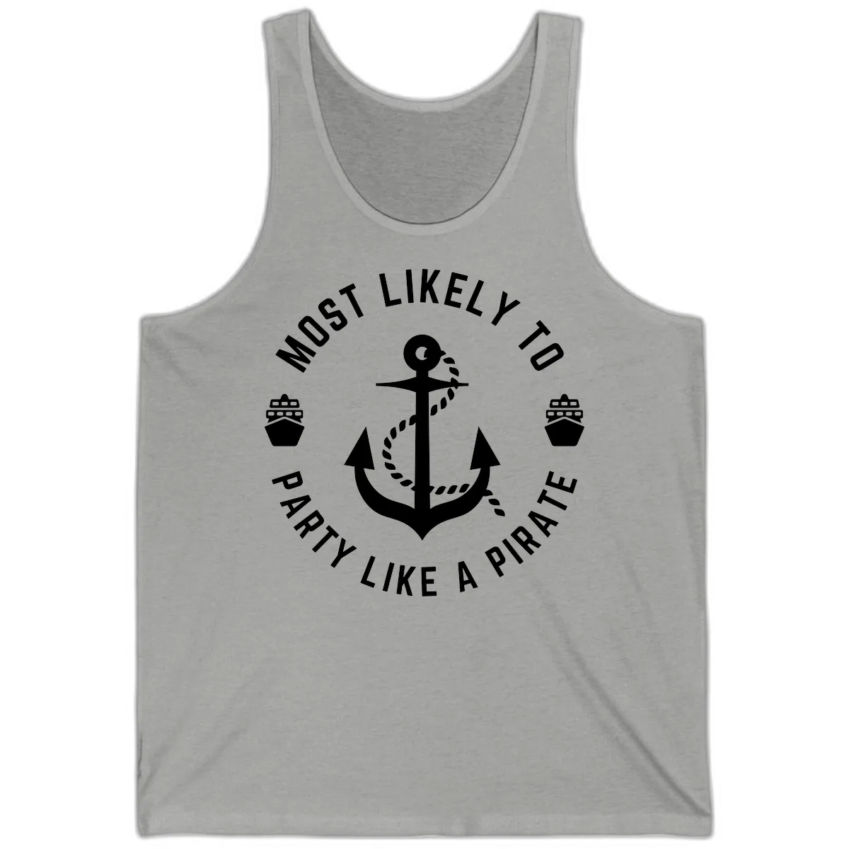 Most Likely To Party Like A Pirate Tank in Athletic Heather