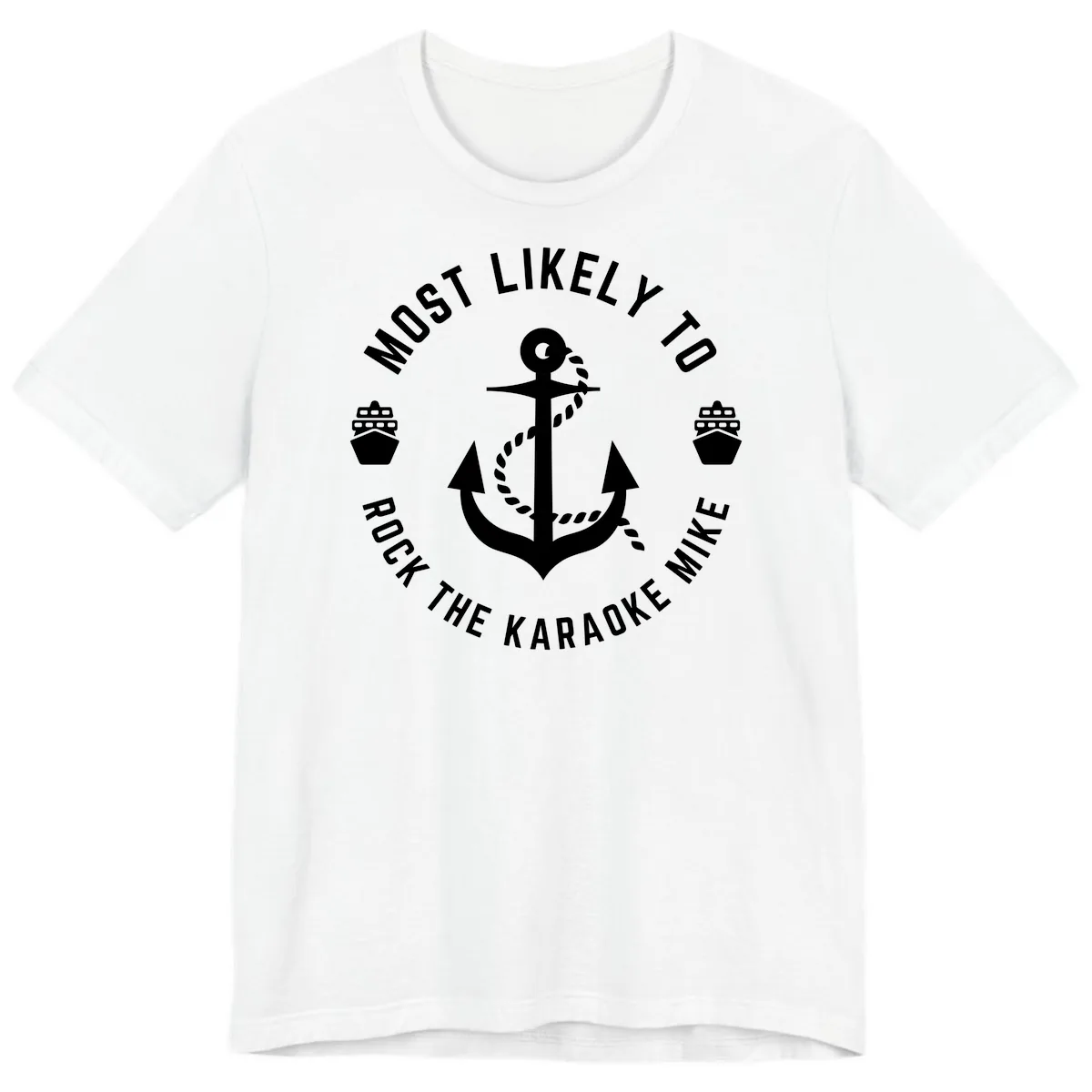 Most Likely To Rock The Karaoke Cruise Premium T-Shirt in White